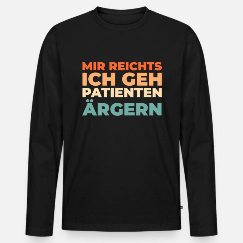 Krankenschwester - Männer Premium Bio Langarmshirt - Schwarz