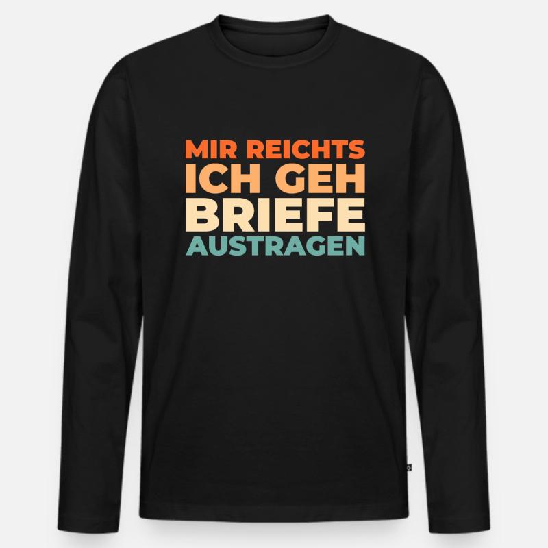 Postbote Briefträger - Männer Premium Bio Langarmshirt - Schwarz