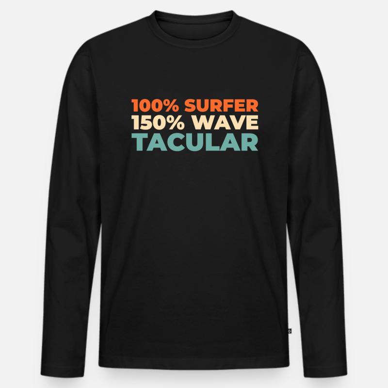 Surfer Surfen - Männer Premium Bio Langarmshirt - Schwarz