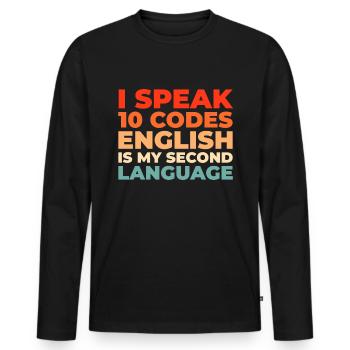 Emergency Call Control Center Operations Center - Men's Premium Organic Long Sleeve Shirt - black - Front - Nico (187cm)