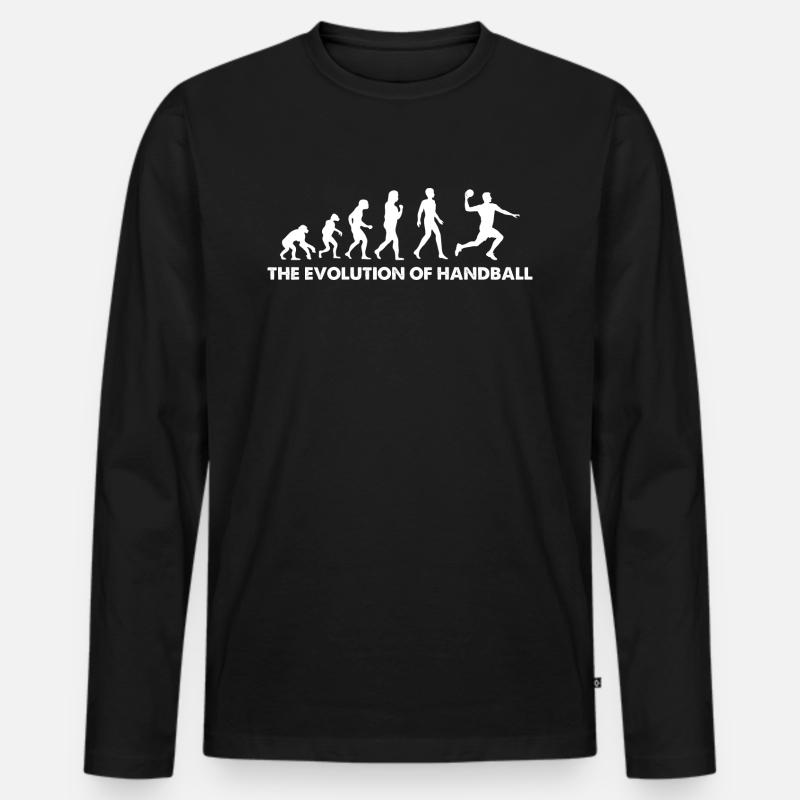 The Evolution Of Handball - Männer Premium Bio Langarmshirt - Schwarz