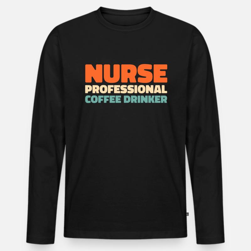 Krankenschwester - Männer Premium Bio Langarmshirt - Schwarz