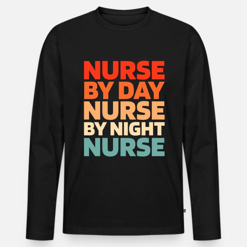 Krankenschwester - Männer Premium Bio Langarmshirt - Schwarz