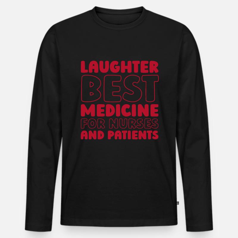 Krankenschwester - Männer Premium Bio Langarmshirt - Schwarz