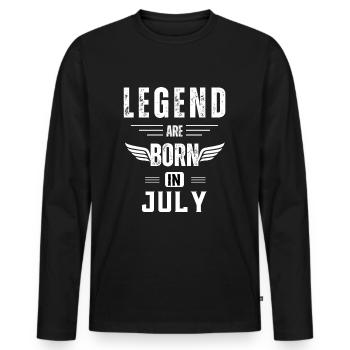 legend are bornin in July - Men's Premium Organic Long Sleeve Shirt - black - Front - Nico (187cm)