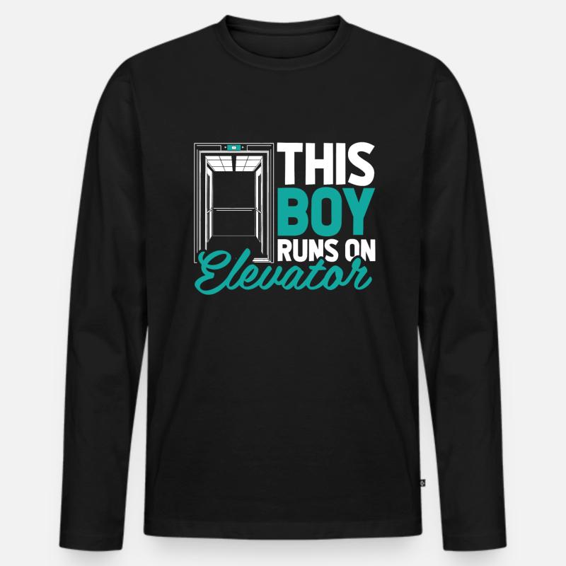 Elevator Elevator - Men's Premium Organic Long Sleeve Shirt - black