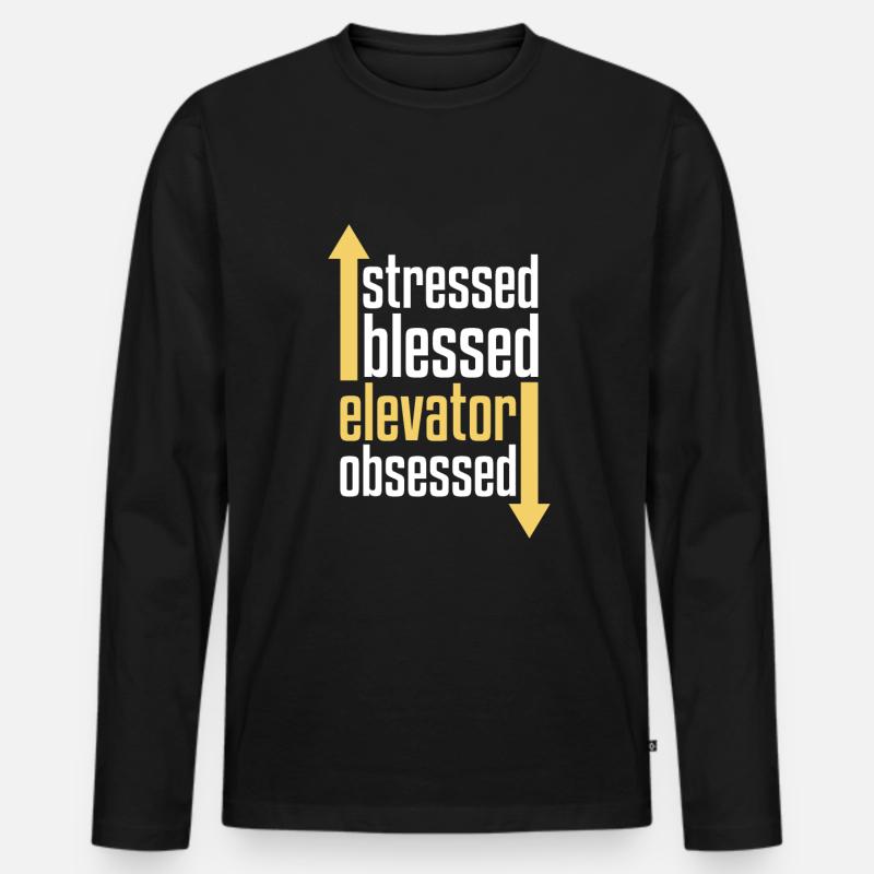 Elevator Elevator - Men's Premium Organic Long Sleeve Shirt - black