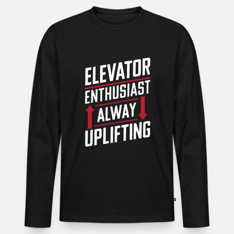 Elevator Elevator - Men's Premium Organic Long Sleeve Shirt - black