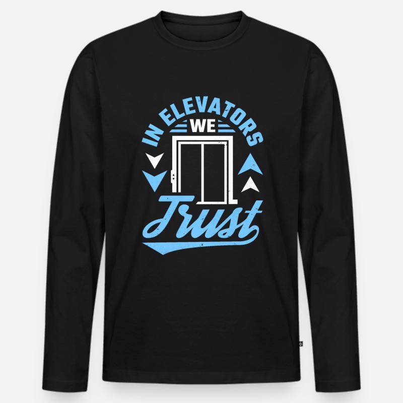 Elevator Elevator - Men's Premium Organic Long Sleeve Shirt - black