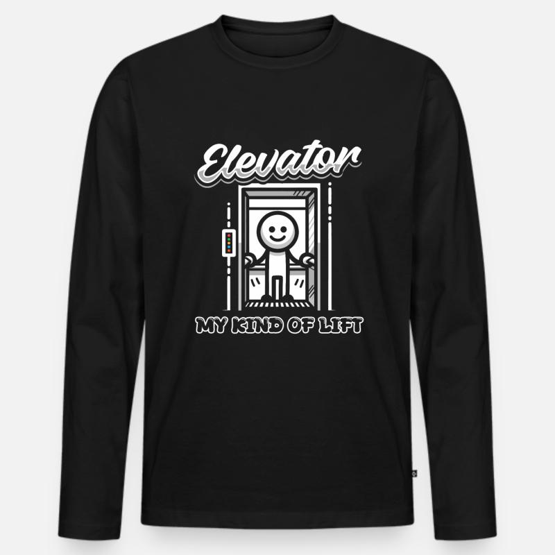 Elevator Elevator - Men's Premium Organic Long Sleeve Shirt - black
