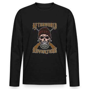 Chasse au canard Chasse au canard Aventure dans l’après-monde - T-shirt manches longues Premium bio Homme - noir - Devant - Nico (187cm)