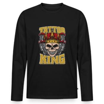 Tätowierer Tattoo Tattoo King - Männer Premium Bio Langarmshirt - Schwarz - Vorne - Nico (187cm)