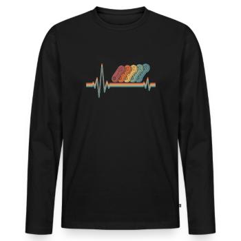 Gamer Gaming Ekg Heartbeat - Männer Premium Bio Langarmshirt - Schwarz - Vorne - Nico (187cm)