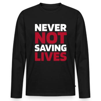 Service d’ambulance Paramédic Paramédical - T-shirt manches longues Premium bio Homme - noir - Devant - Nico (187cm)