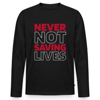 Service d’ambulance Paramédic Paramédical - T-shirt manches longues Premium bio Homme - noir - Devant - Nico (187cm)