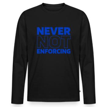 Policeman, Police - Men's Premium Organic Long Sleeve Shirt - black - Front - Nico (187cm)