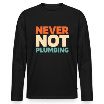 Plumber Plumber - Men's Premium Organic Long Sleeve Shirt - black - Front - Nico (187cm)