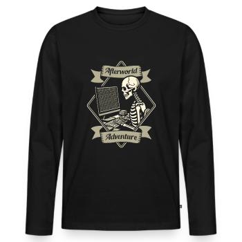 Développeur Codeur Programmeur - T-shirt manches longues Premium bio Homme - noir - Devant - Nico (187cm)