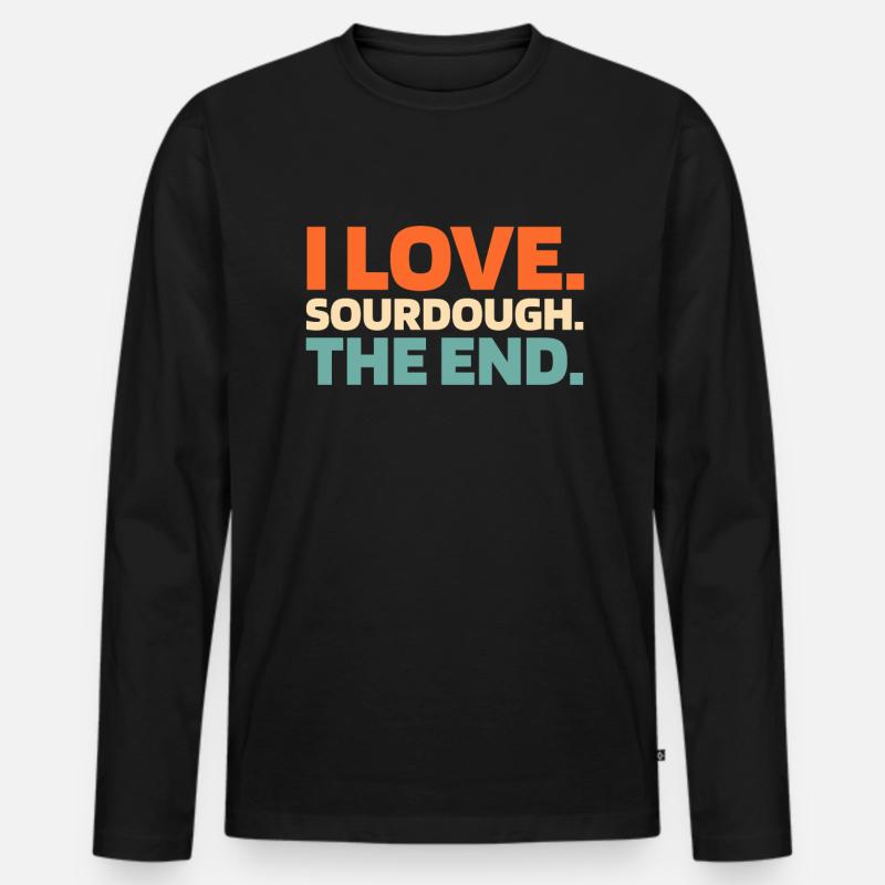 Sauerteig Brot - Männer Premium Bio Langarmshirt - Schwarz