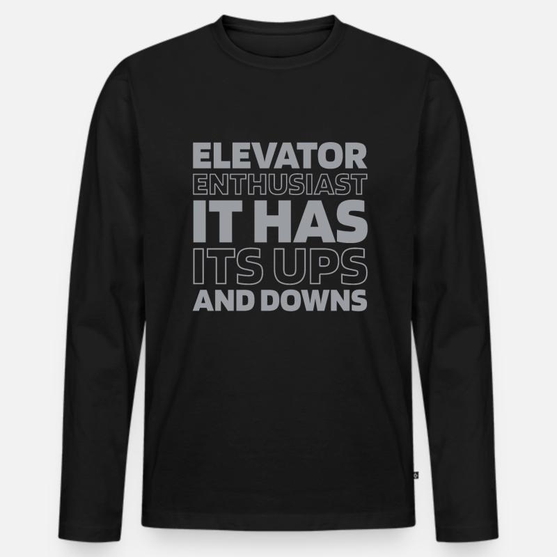 Elevator Elevator - Men's Premium Organic Long Sleeve Shirt - black