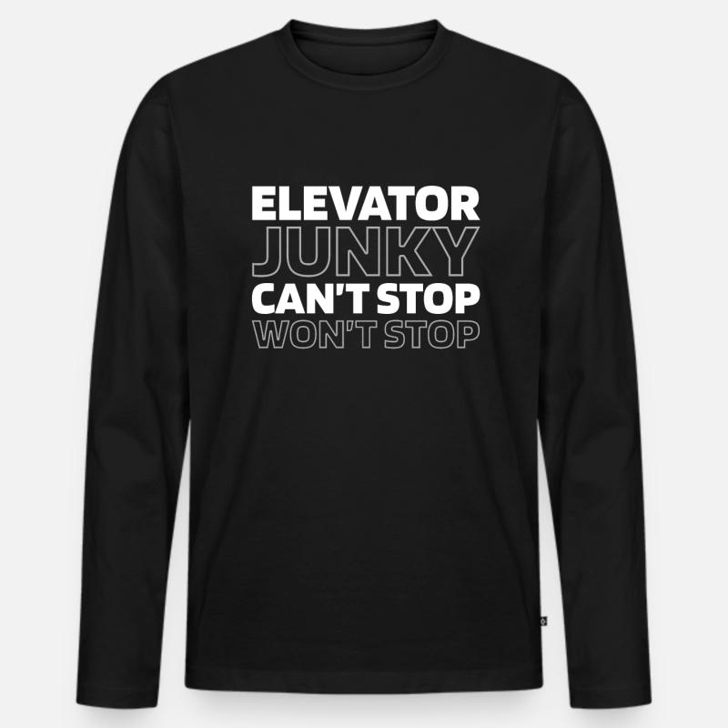 Elevator Elevator - Men's Premium Organic Long Sleeve Shirt - black