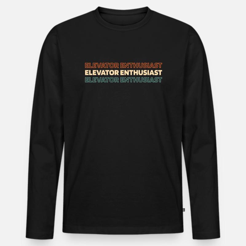 Elevator Elevator - Men's Premium Organic Long Sleeve Shirt - black