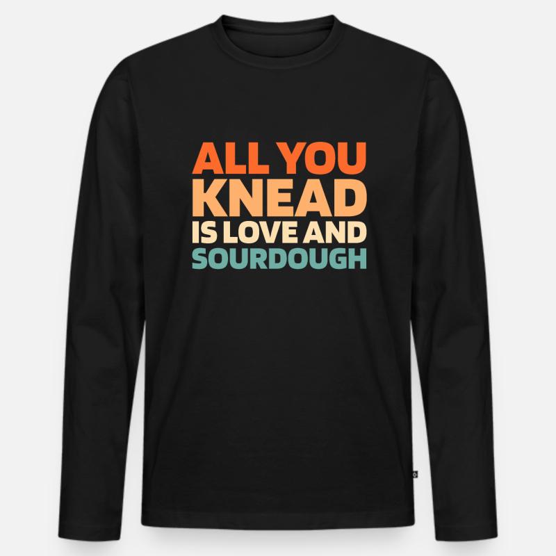 Sauerteig Brot - Männer Premium Bio Langarmshirt - Schwarz