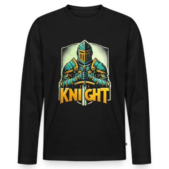 Épée Armure de Chevalier Médiéval - T-shirt manches longues Premium bio Homme - noir - Devant - Nico (187cm)
