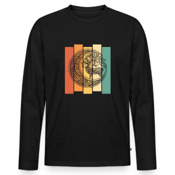 Deer Tribe Moon Phases - Men's Premium Organic Long Sleeve Shirt - black - Front - Nico (187cm)