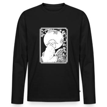 Schaf Japan Cherry Blossom Moon - Männer Premium Bio Langarmshirt - Schwarz - Vorne - Nico (187cm)