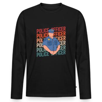 Policeman, Police - Men's Premium Organic Long Sleeve Shirt - black - Front - Nico (187cm)