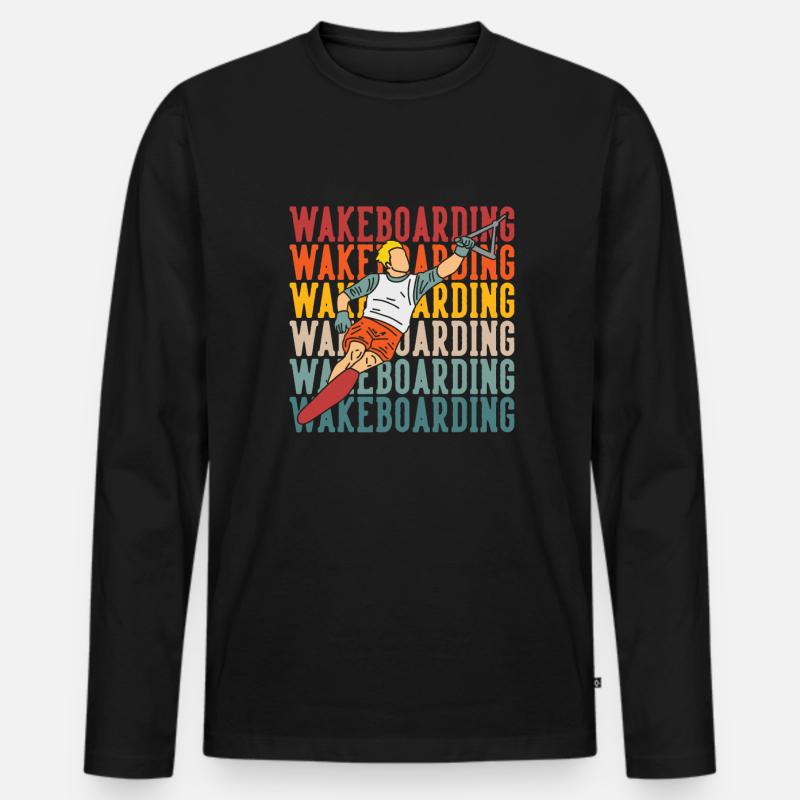 Wakeboard Wakeboarder - Männer Premium Bio Langarmshirt - Schwarz