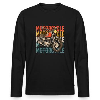 Moto Motard Moto - T-shirt manches longues Premium bio Homme - noir - Devant - Nico (187cm)