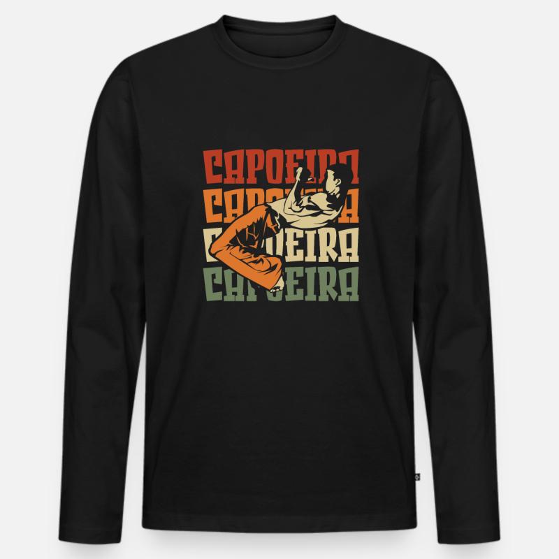 Capoeira Kampftanz - Männer Premium Bio Langarmshirt - Schwarz