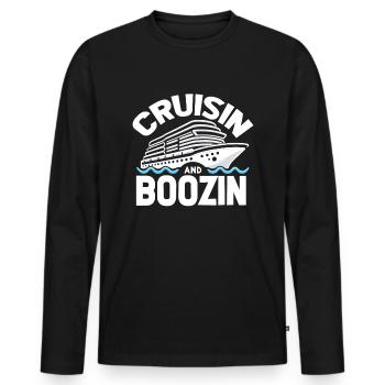 Kreuzfahrt Witzig - Männer Premium Bio Langarmshirt - Schwarz - Vorne - Nico (187cm)