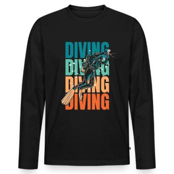Tauchen Taucher - Männer Premium Bio Langarmshirt - Schwarz - Vorne - Nico (187cm)