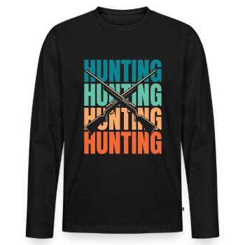 Chasse Chasseur Chasse - T-shirt manches longues Premium bio Homme - noir - Devant - Nico (187cm)