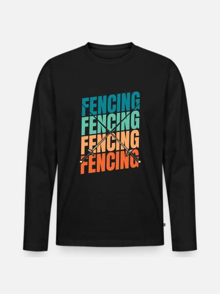 Fechten Fechter - Männer Premium Bio Langarmshirt - Schwarz