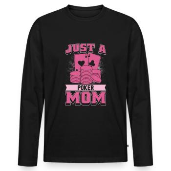 Poker juste une maman de poker - T-shirt manches longues Premium bio Homme - noir - Devant - Nico (187cm)