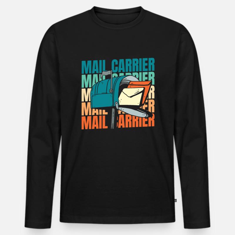 Postbote Briefträger - Männer Premium Bio Langarmshirt - Schwarz