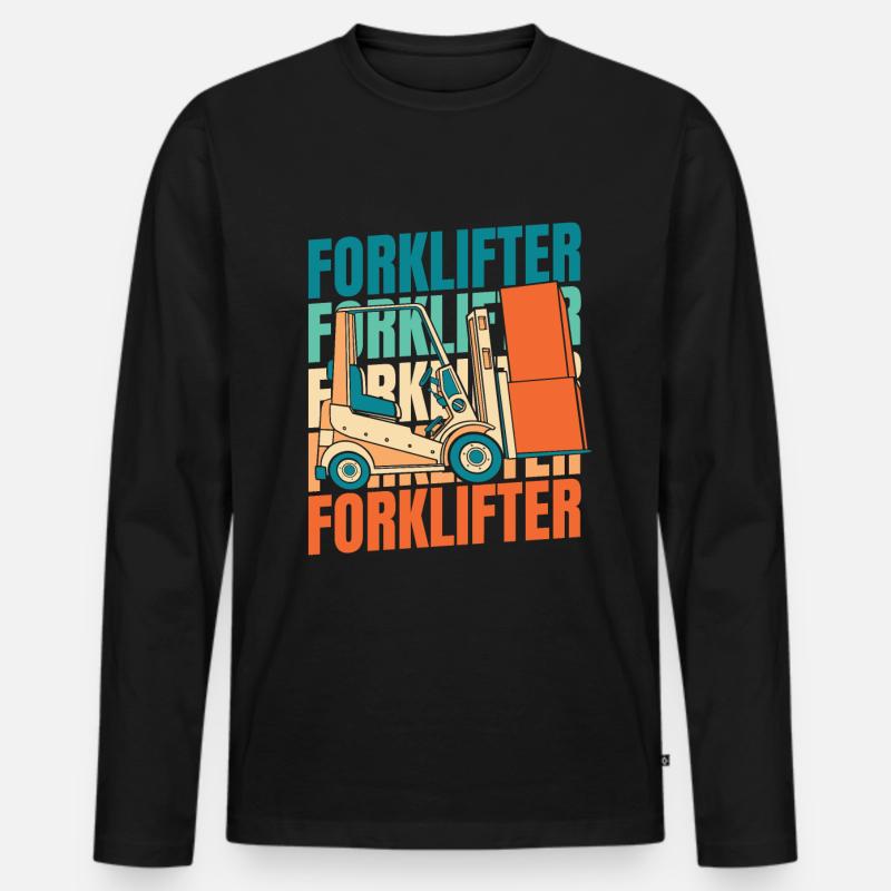 Gabelstapler Staplerfahrer - Männer Premium Bio Langarmshirt - Schwarz