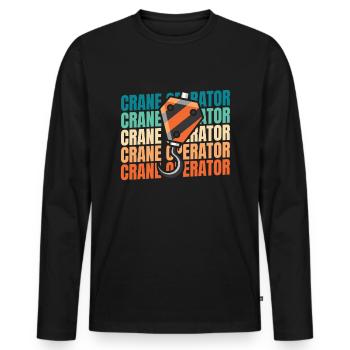 Crane Operator Crane Operator - Men's Premium Organic Long Sleeve Shirt - black - Front - Nico (187cm)