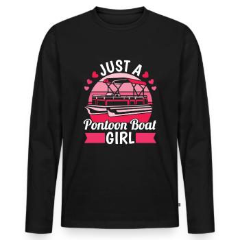 Pontonboot Just A Pontoon Boat Girl - Männer Premium Bio Langarmshirt - Schwarz - Vorne - Nico (187cm)