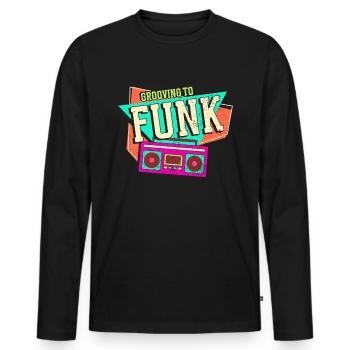 Funk Music - Men's Premium Organic Long Sleeve Shirt - black - Front - Nico (187cm)