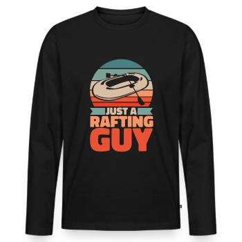 Rafting Just A Rafting Guy - Männer Premium Bio Langarmshirt - Schwarz - Vorne - Nico (187cm)