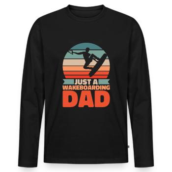 Wakeboard Wakeboarder Vater - Männer Premium Bio Langarmshirt - Schwarz - Vorne - Nico (187cm)
