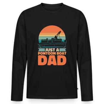 Pontonboot Vater Just A Pontoon Boat Dad - Männer Premium Bio Langarmshirt - Schwarz - Vorne - Nico (187cm)