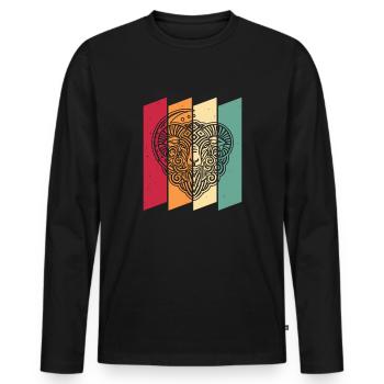 Phases de lune mouton - T-shirt manches longues Premium bio Homme - noir - Devant - Nico (187cm)