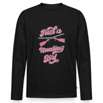 Chasse Chasseur Chasseur Juste Une Fille De Chasse - T-shirt manches longues Premium bio Homme - noir - Devant - Nico (187cm)