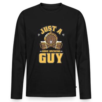 Hobby Brewer Beer Craft Beer - Men's Premium Organic Long Sleeve Shirt - black - Front - Nico (187cm)
